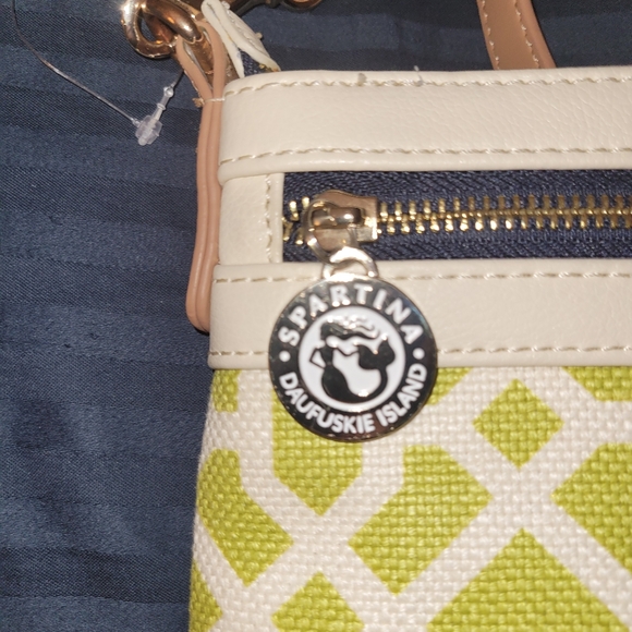 Spartina 449 Heyward Hipster Linen & Leather NWOT - Picture 3 of 6